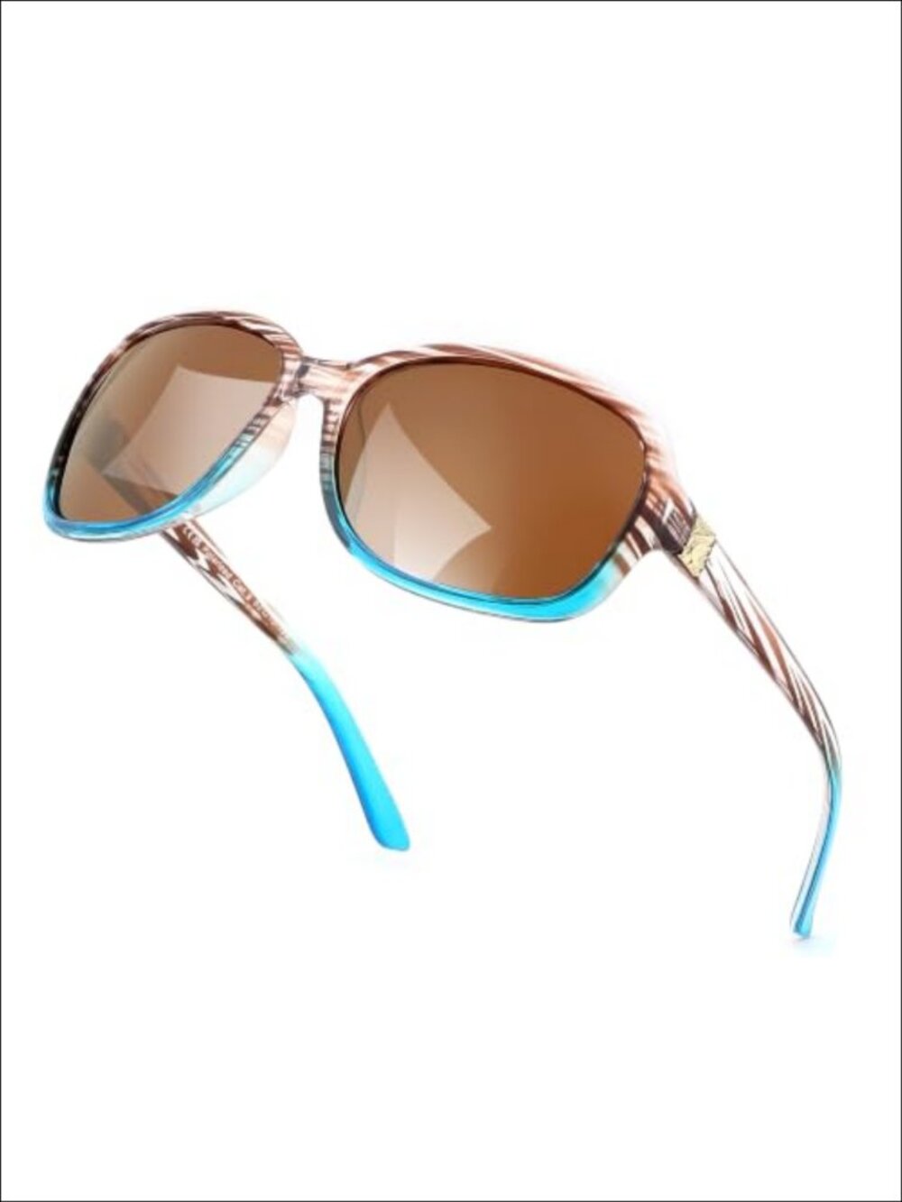 FEISEDY Polarized Retro Square Sunglasses UV400 Full Frame Wrap Around